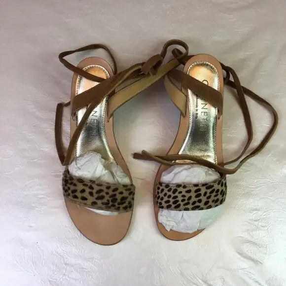 Cornetti Tropea Wedge Cheetah Print Sandals 36 - Picture 2 of 16